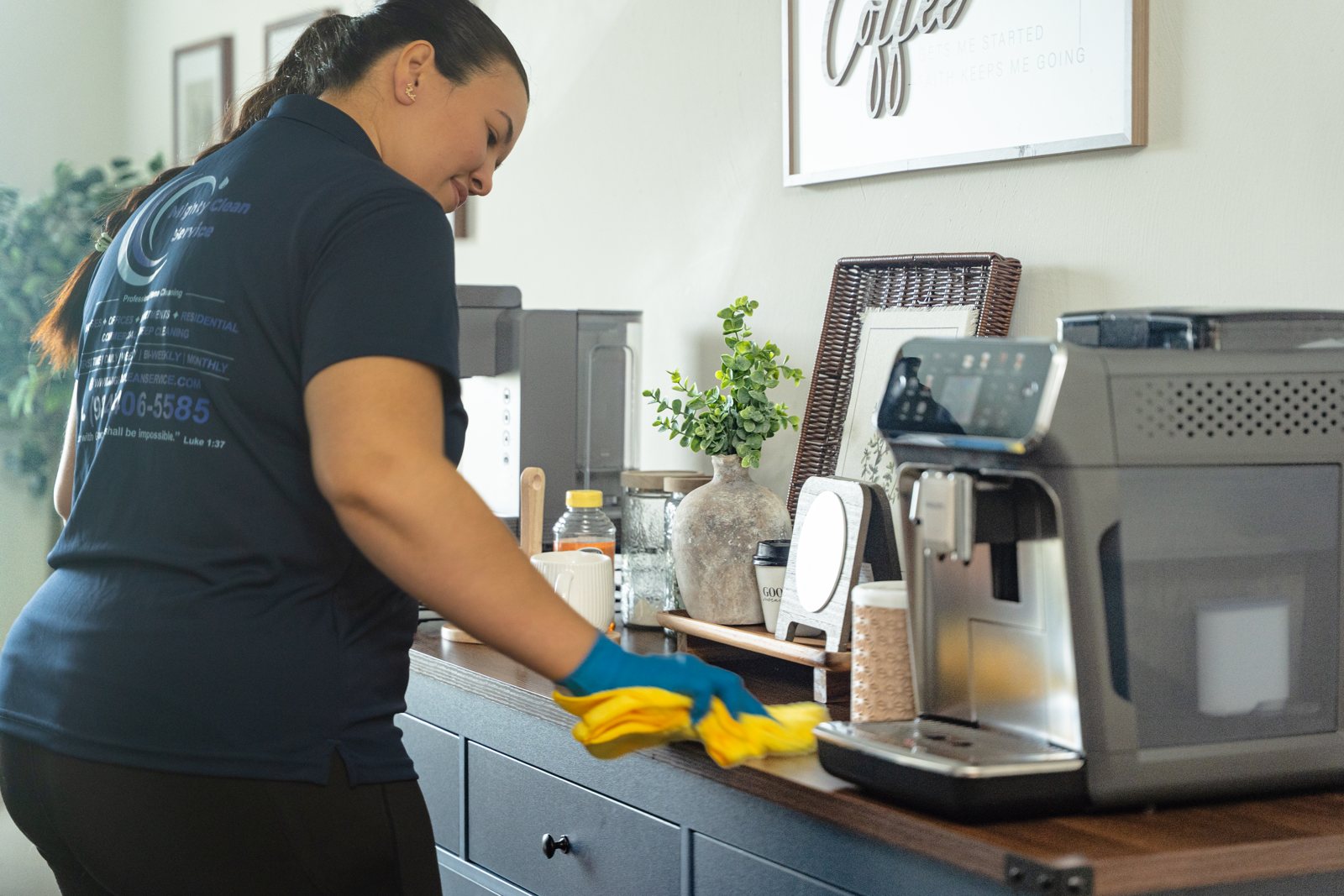 Counter cleaning by Mighty Clean Service